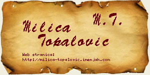 Milica Topalović vizit kartica